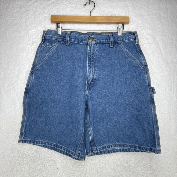 Carhartt Denim Jean Work Shorts Size 34 B28 STW Stonewash NWT NOS - Picture 2 of 10